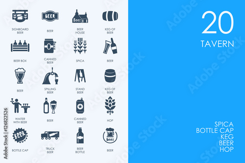 Set of BLUE HAMSTER Library tavern icons