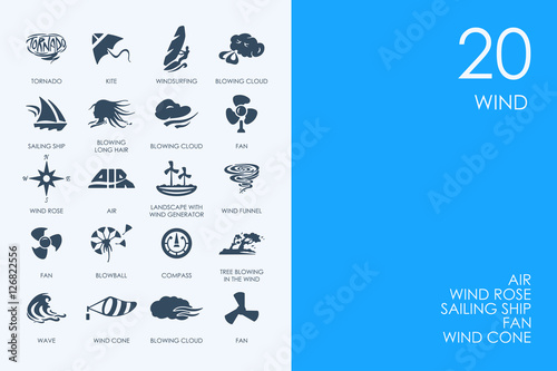 Set of BLUE HAMSTER Library wind icons