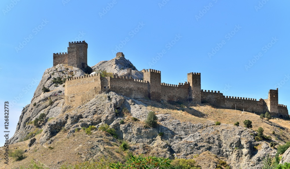 Genoese fortress in Sudak Sunny day