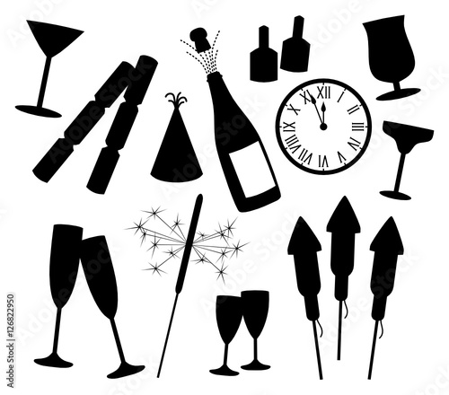 Set of New Year's Items