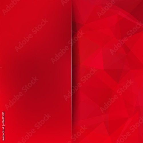 Abstract geometric style red background. Christmas background Blur background with glass. Vector illustration
