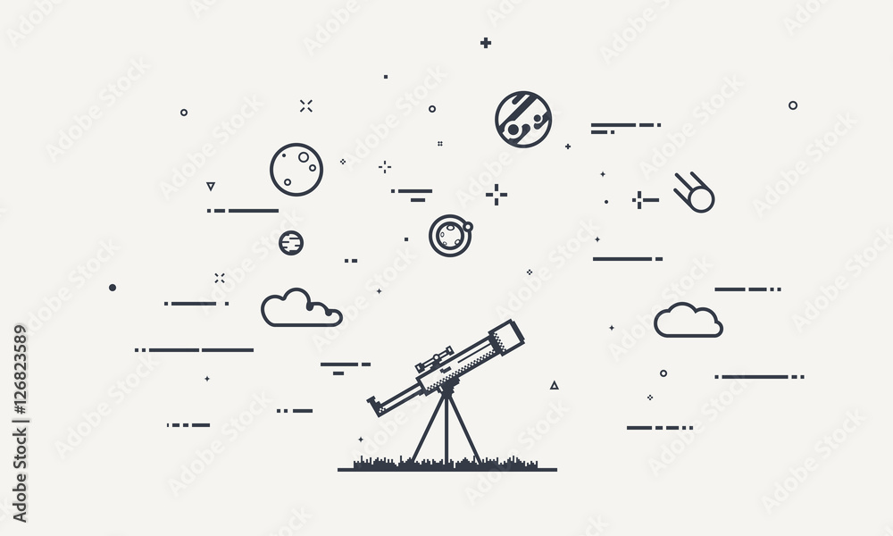 Fototapeta premium Discover telescope concept