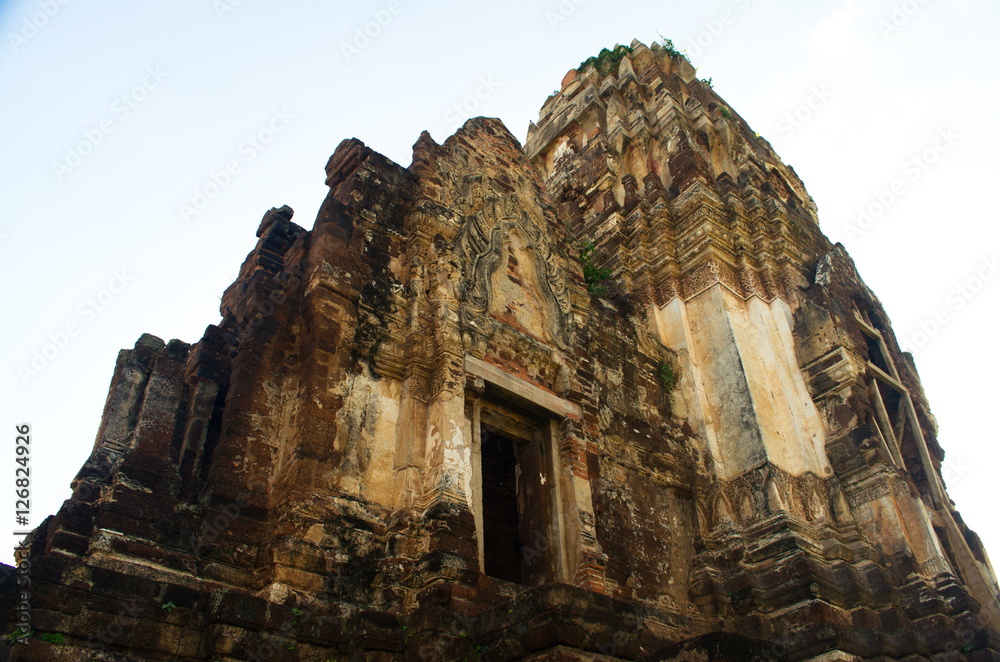 Archaeological site.Places that have flourished in the ancient past.Wat Phra Si Rattana Mahathat Lopburi Thailand.
