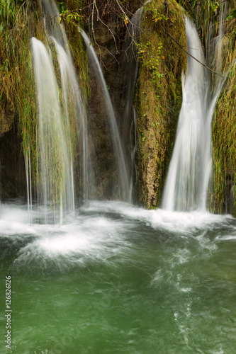 waterfall in deep forest in Plitvice national park