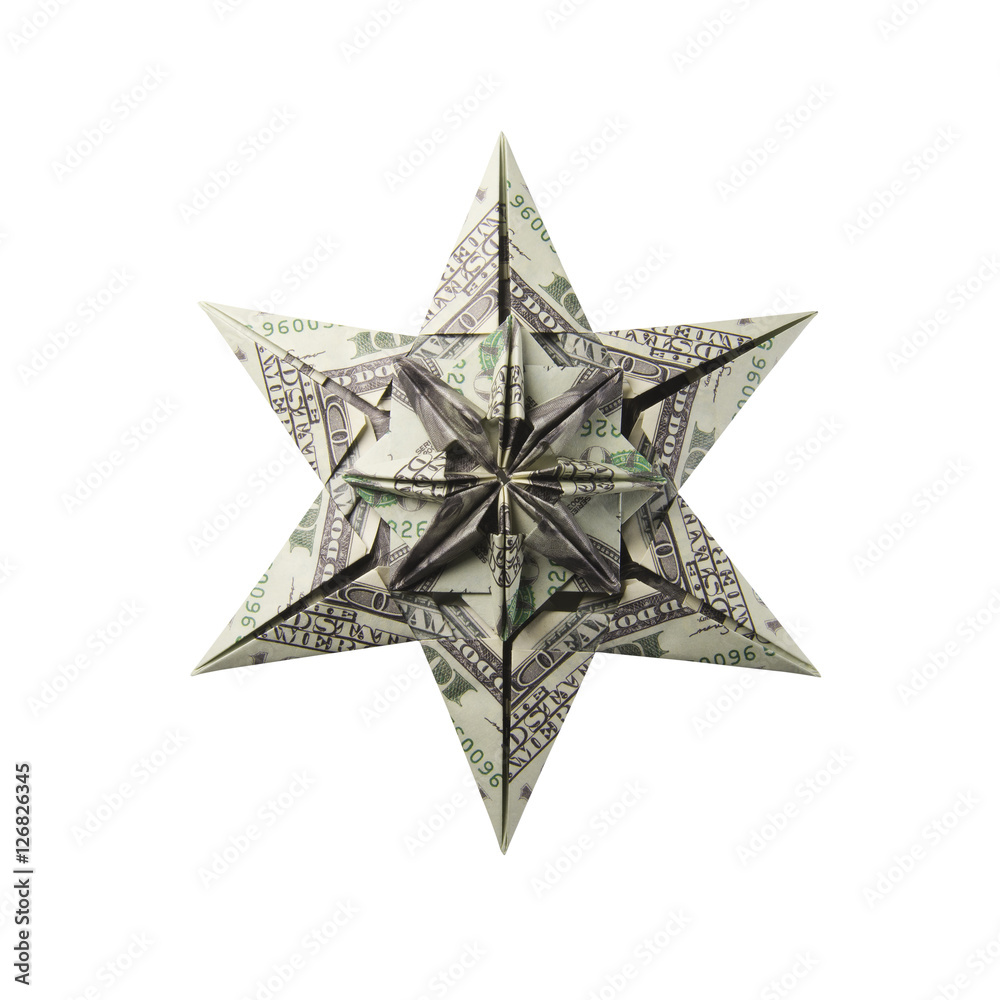 Fototapeta premium Money Origami snowflake