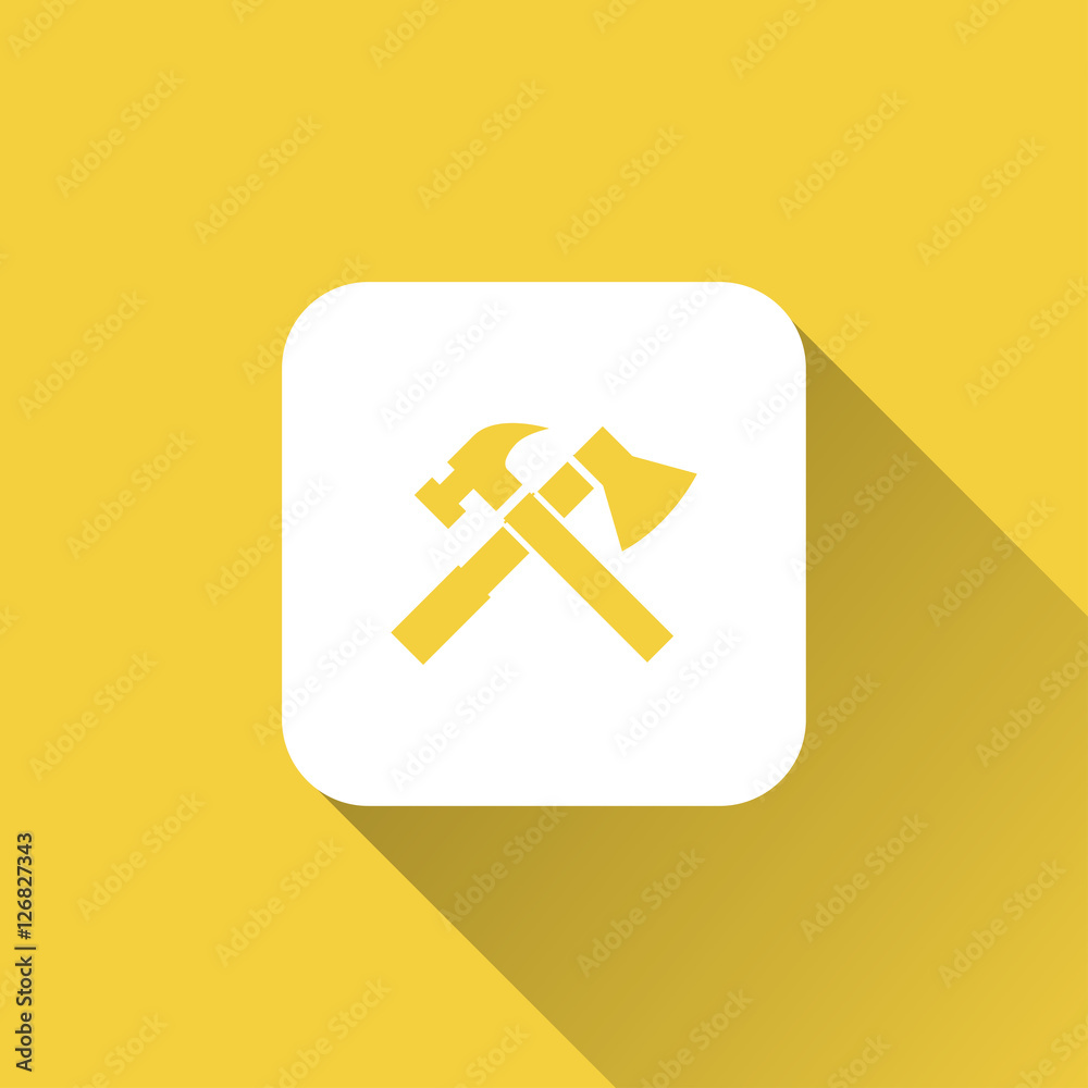 Fototapeta premium hammer axe icon. flat design