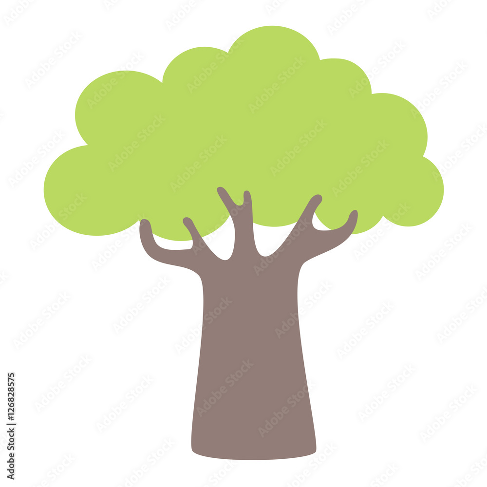 Cartoon style old oak tree, flat editable vector illustration, clip art Cartoon style old oak tree, flat editable vector illustration, clip art