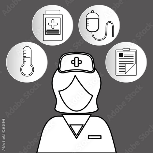 nurse medical service icon vector illustration graphic design photo