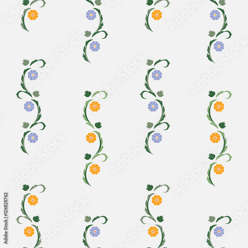 Seamless texture of flowers, flowers on a white background, background for printing on fabric, wallpaper, fully editable vector images