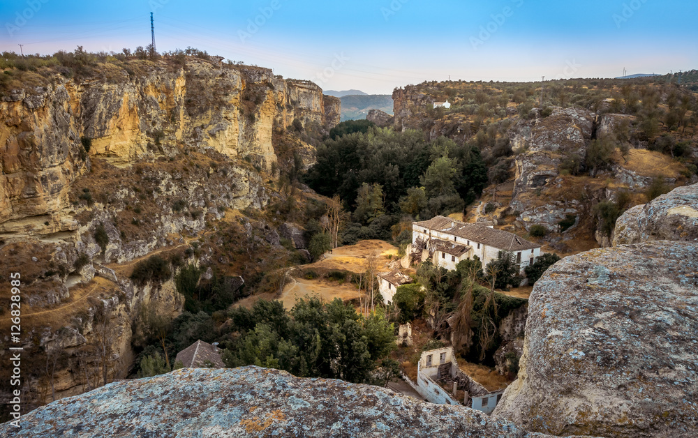 View of the gorge at Alhama de Granada, Spain