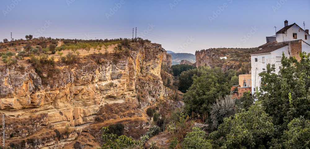 View of the gorge at Alhama de Granada, Spain