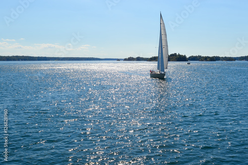 Yachts at 1000 Islands and Kingston in Ontario, Canada photo
