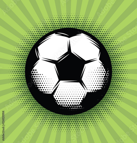 vector background with a soccer ball and green grass on the field