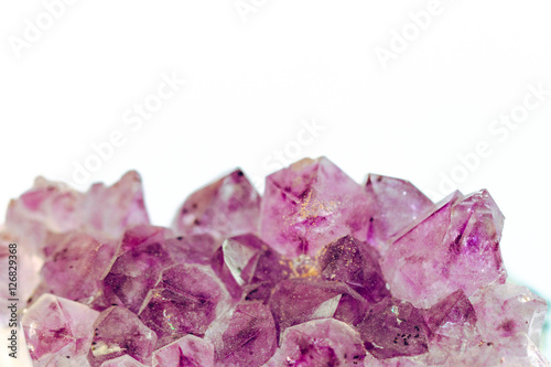 Purple Amethyst, precious stone on white background