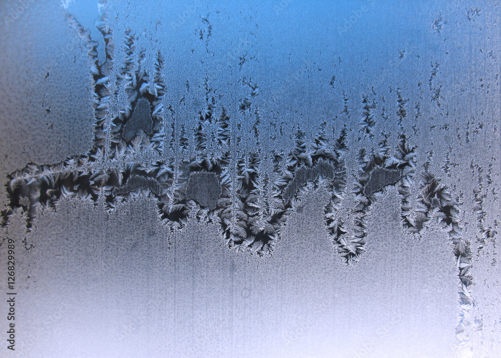 Frosty pattern on winter window