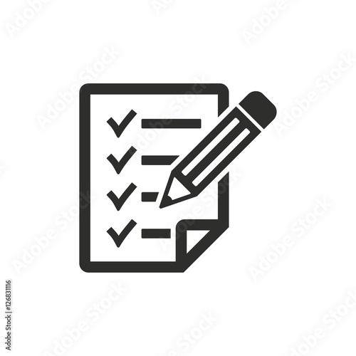 Clipboard pencil - vector icon.
