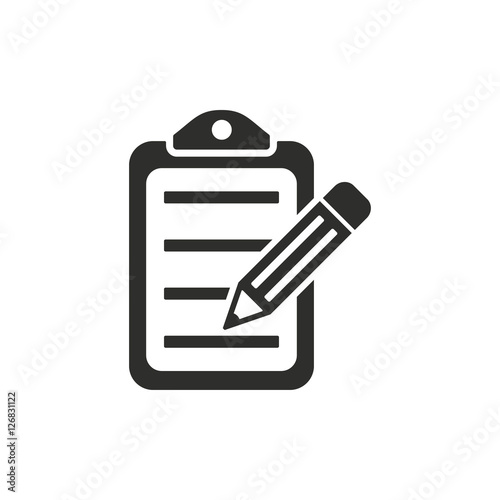 Clipboard pencil - vector icon.