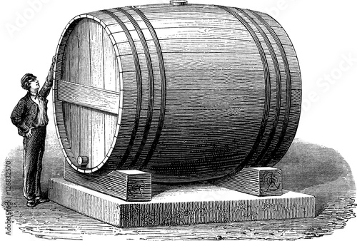 Fototapet Vintage picture large barrel