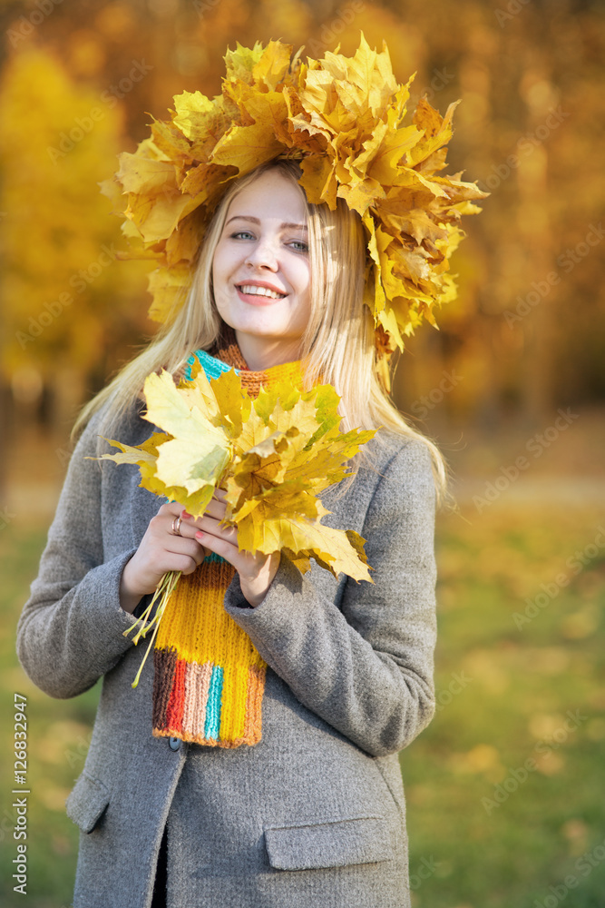 woman in autumn park woman in autumn park