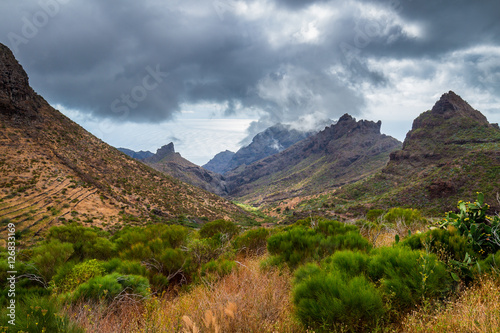 Mountain road to Masca village in Teno Mountains, Tenerife, Canary Islands, Spain.