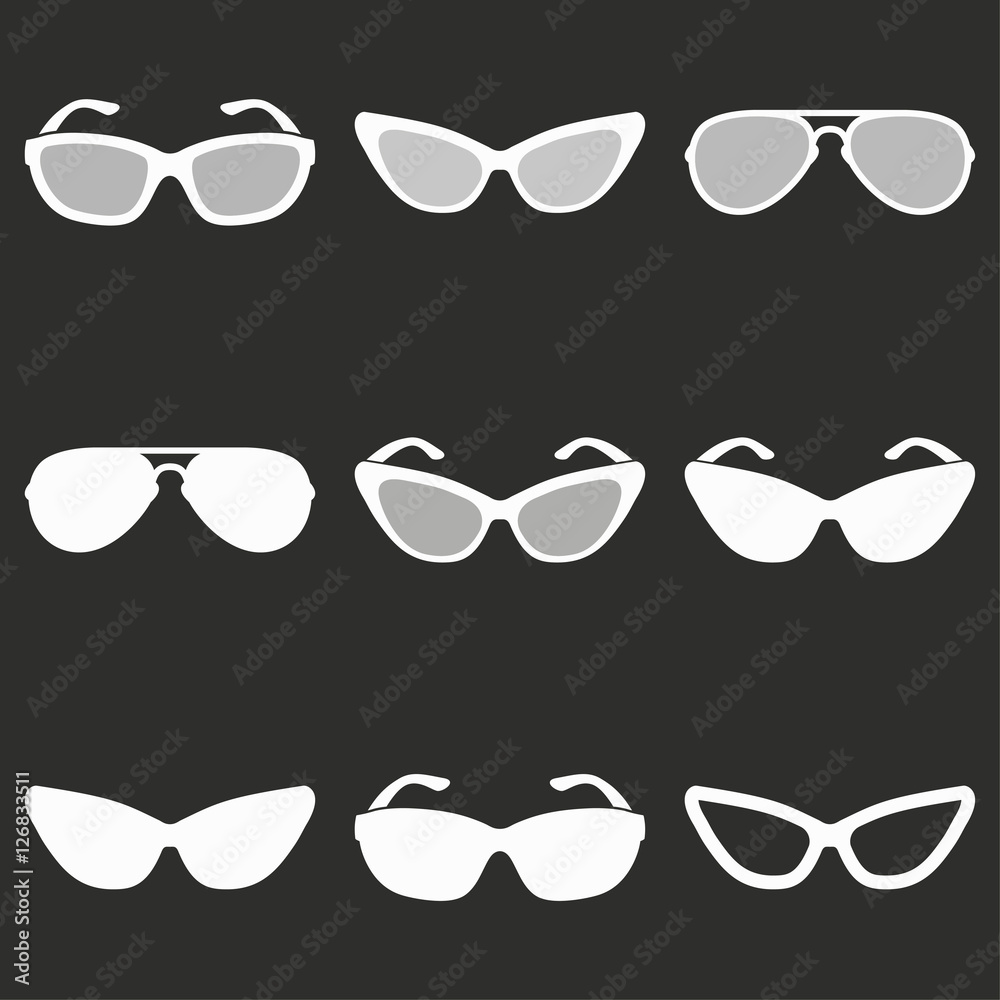 Glasses icon set. Glasses icon set.