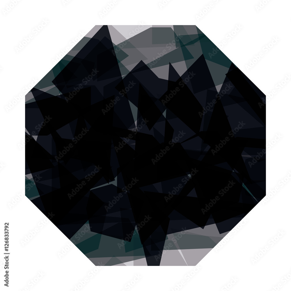 Polygonal figure icon. Geometric polygon and triangle theme. Vector