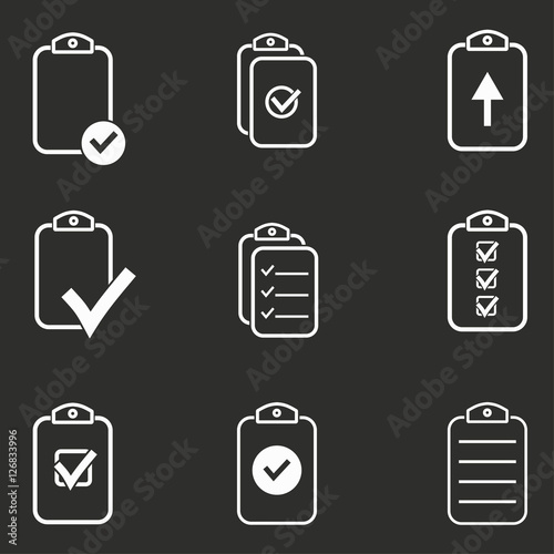 Clipboard icon set.