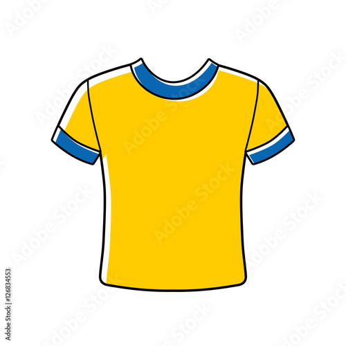 Blank yellow t-shirt vector icon isolated.