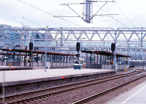 Canvas Print Oslo railroad transport station illustration background