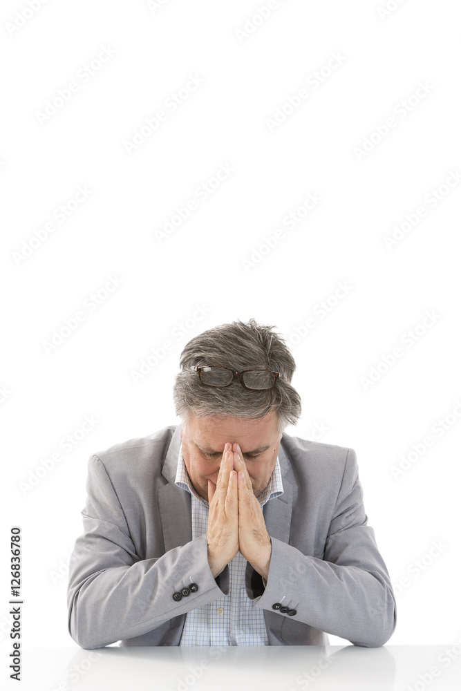 Business man in office with burnout syndrome Business man in office with burnout syndrome