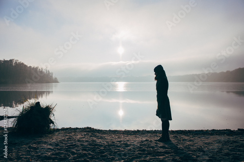 Lonesome Girl At Lake / Einsames Mädchen am See photo