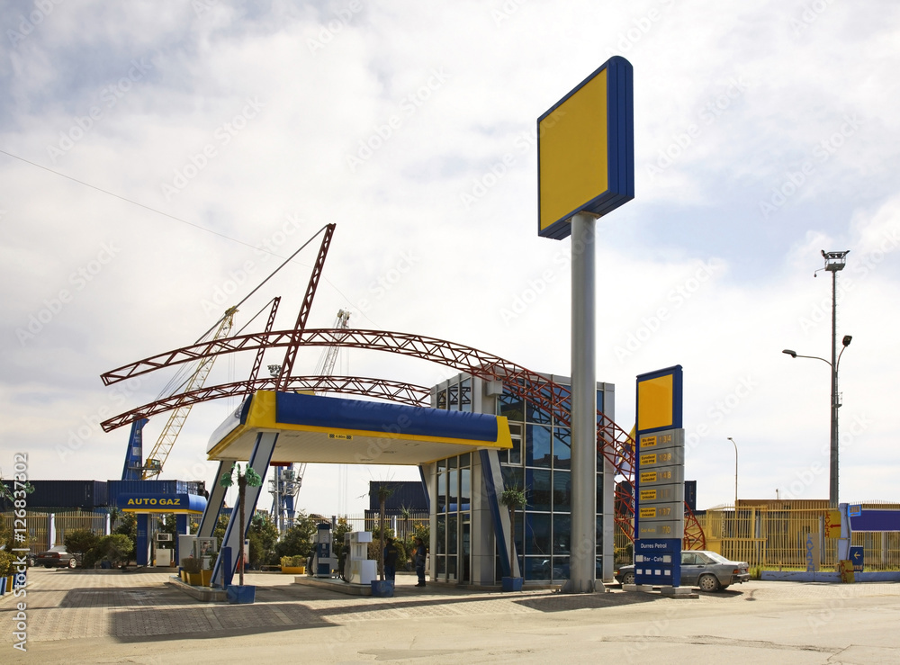 Filling station in Durres. Albania Filling station in Durres. Albania
