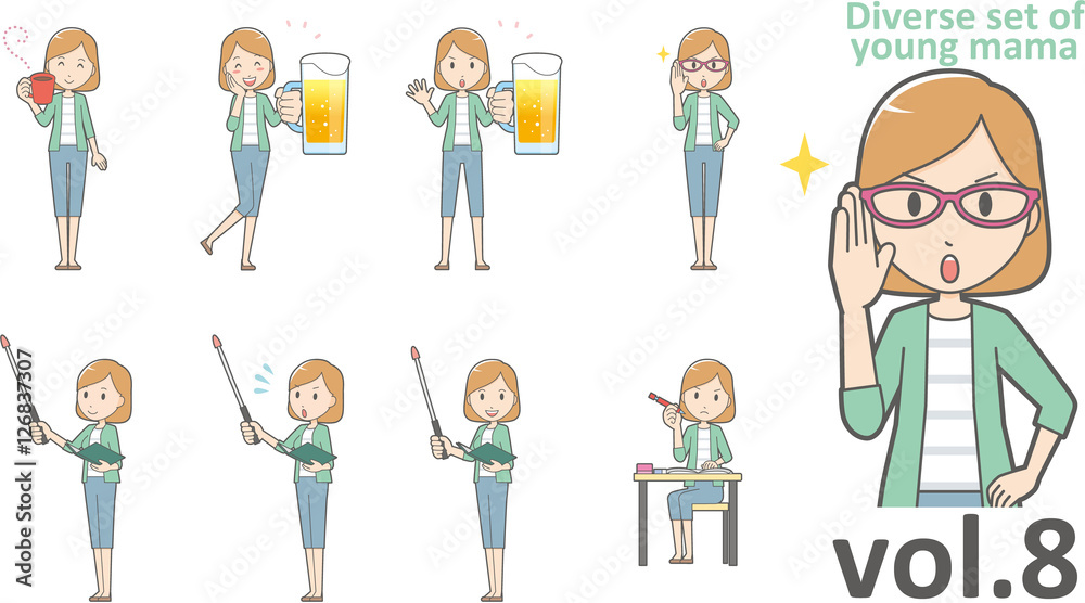Diverse set of young mama , EPS10 vector format vol.8 Diverse set of young mama , EPS10 vector format vol.8