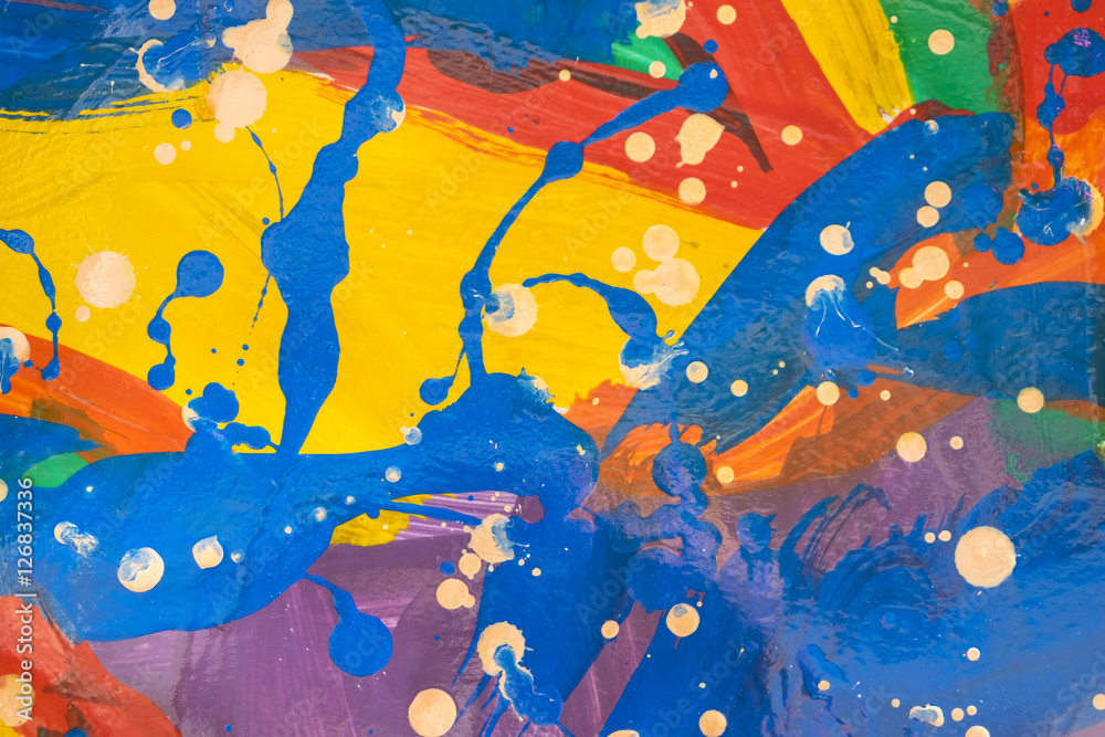 Close up of colorful simply abstract painting