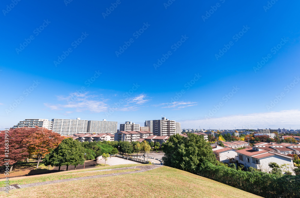 秋晴れの住宅街 秋晴れの住宅街