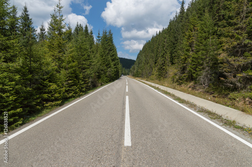 Straight mountains road