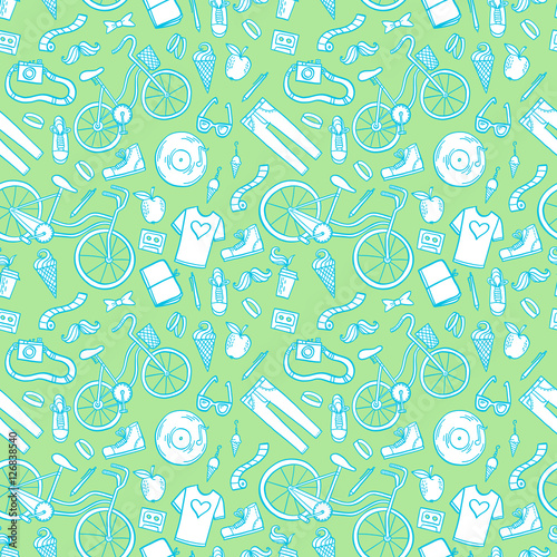 Hipster lifestyle pattern background