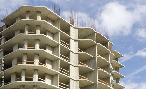 Unfinished cast-concrete house