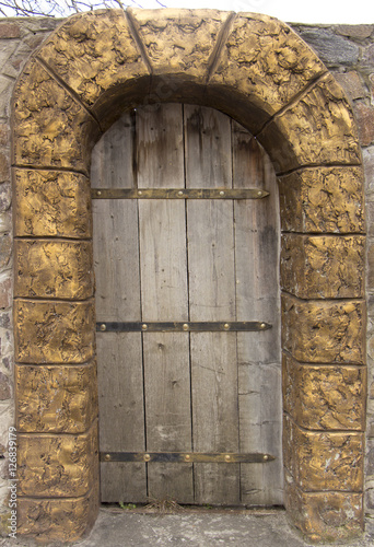 renovated old door, gothic wooden doors,