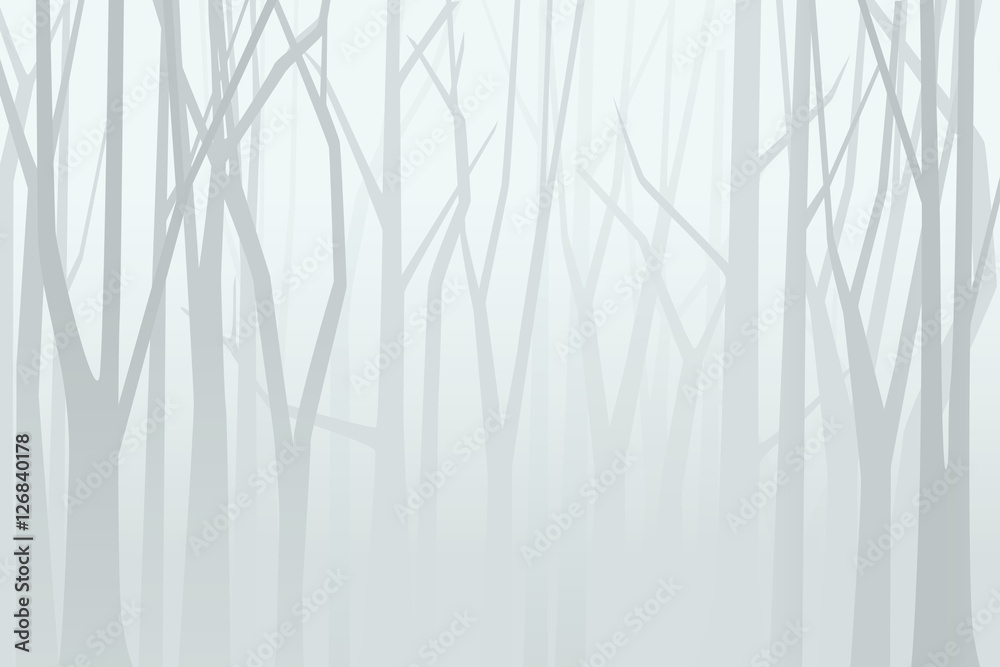 Foggy forest. Vector illustration Foggy forest. Vector illustration