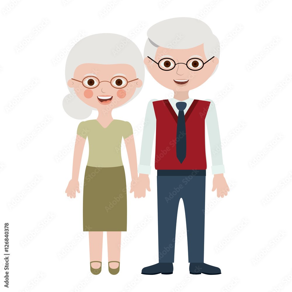 Couple of grandparents cartoon icon. Relationship family love and romance theme. Isolated design. Vector illustration Couple of grandparents cartoon icon. Relationship family love and romance theme. Isolated design. Vector illustration