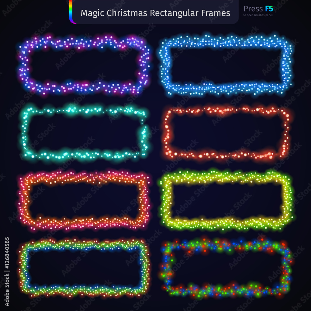 Magic Christmas Rectangular Frames Set
