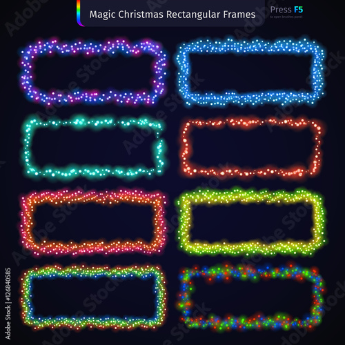 Magic Christmas Rectangular Frames Set