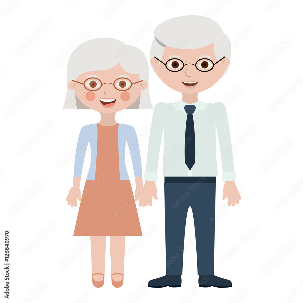 Couple of grandparents cartoon icon. Relationship family love and romance theme. Isolated design. Vector illustration Couple of grandparents cartoon icon. Relationship family love and romance theme. Isolated design. Vector illustration