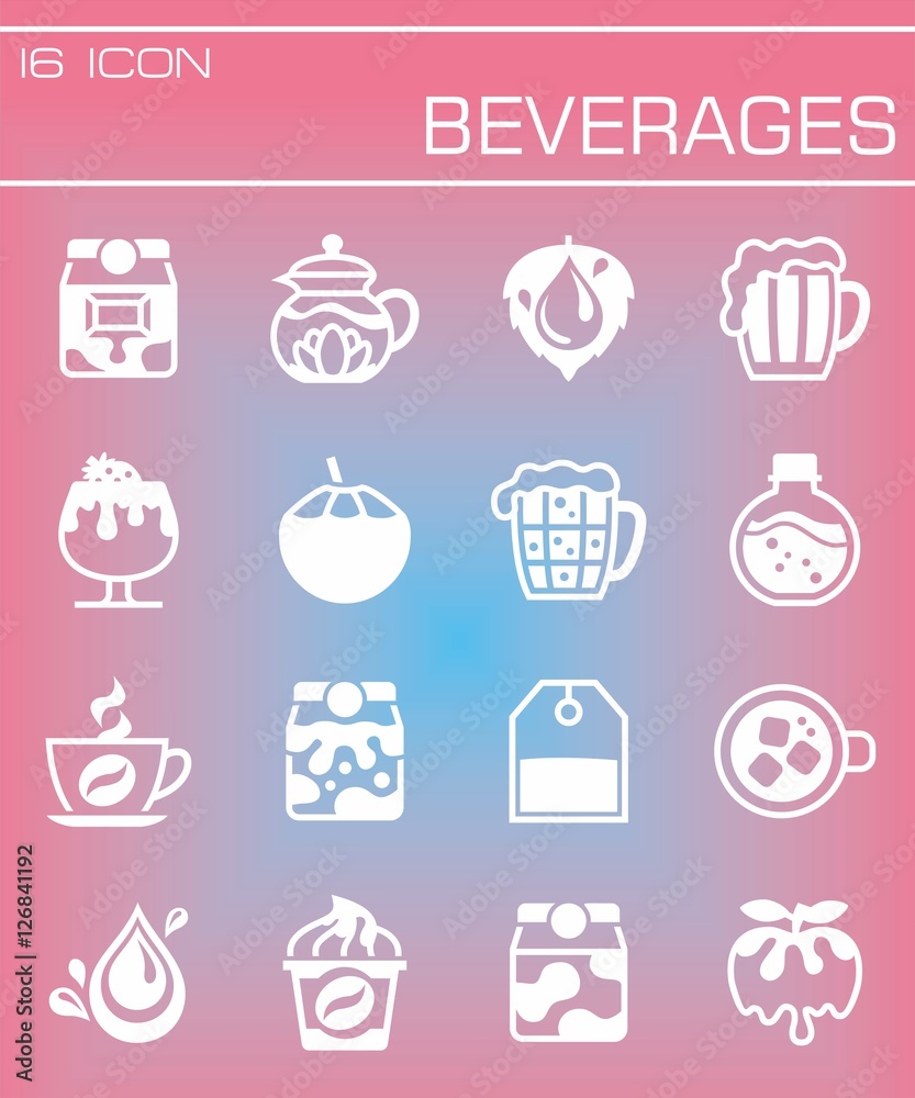 Vector Beverages icon set Vector Beverages icon set