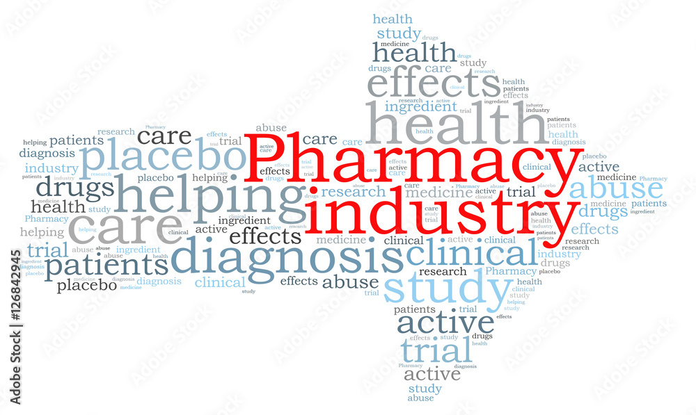Obraz premium Pharmacy industry word cloud