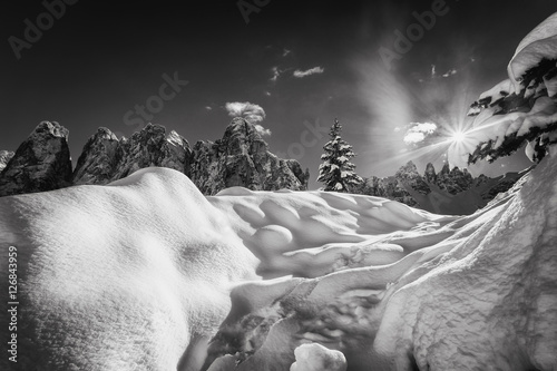 Obraz na płótnie Winter in the Dolomites, North Italy, November 2014. Sexten Dolomites, Nature park