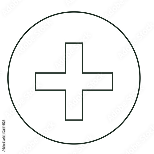 Cross shape icon. Medical health care and hospital theme. Isolated design. Vector illustration