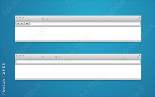 Opened browser headers set. Vector mockup. Past your content int