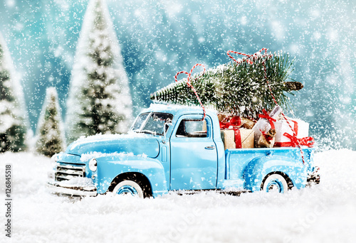 Merry Christmas tree transporter